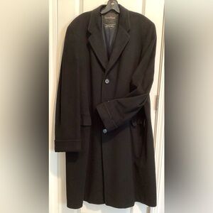Stein Bloch Size L Hand Tailored Outercoat 100% Cashmere Black Buttons